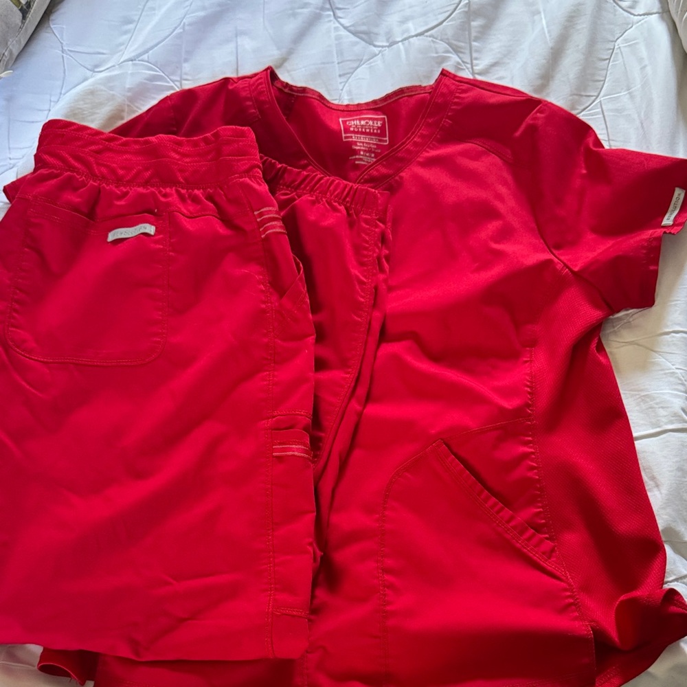 Cherokee Vivid Red Scrub Ensemble